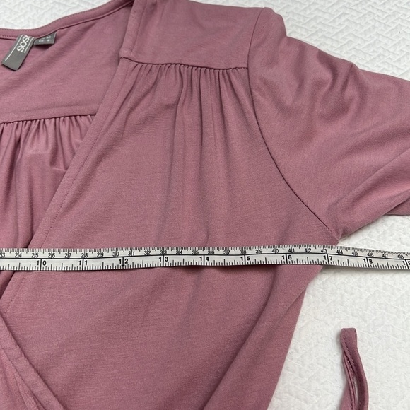 Asos Pink Short Sleeve Jersey Wrap Dress Size S - Picture 10 of 11